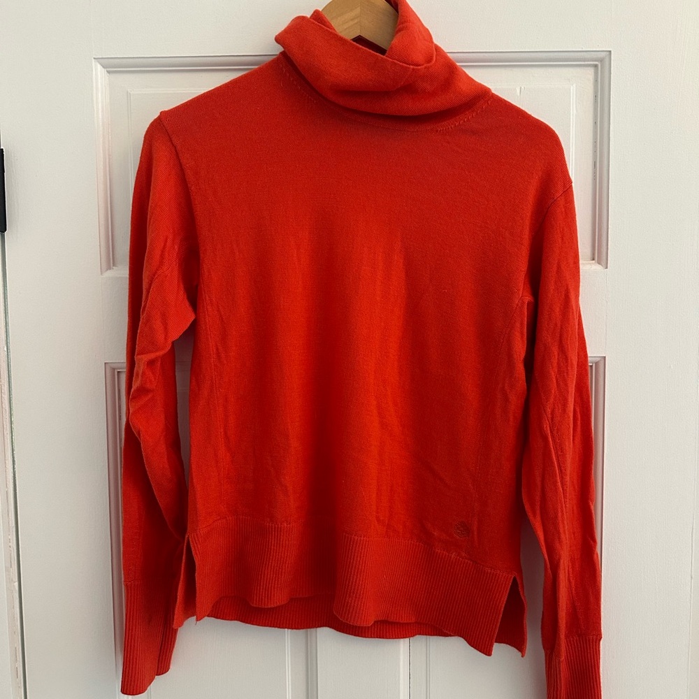 Red / orange turtleneck wool sweater